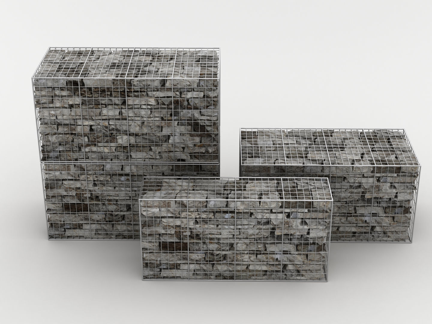 Gabion Stone Wall Baskets 002 3D model_1