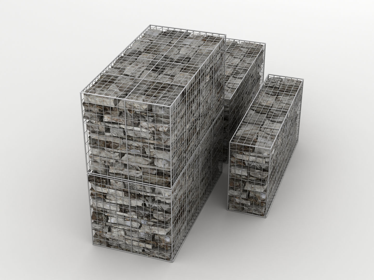 Gabion Stone Wall Baskets 002 3D model_2