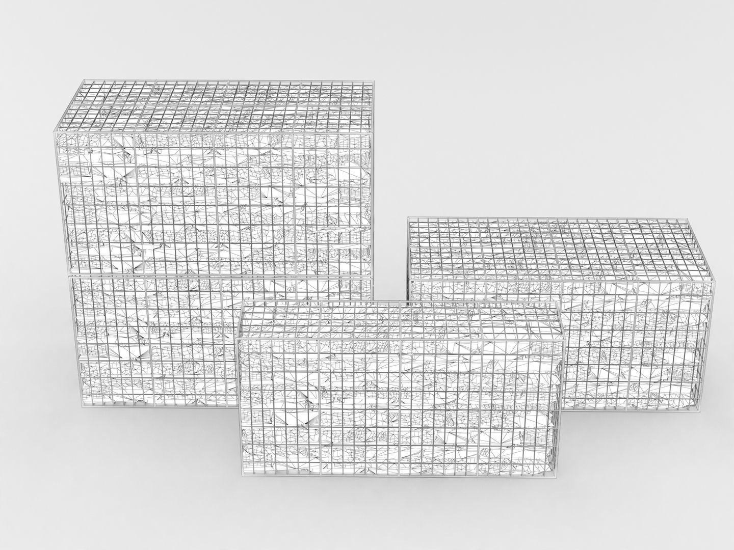 Gabion Stone Wall Baskets 002 3D model_10