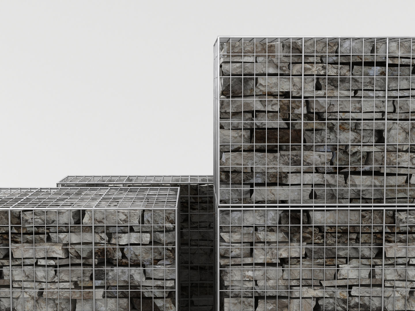 Gabion Stone Wall Baskets 002 3D model_7