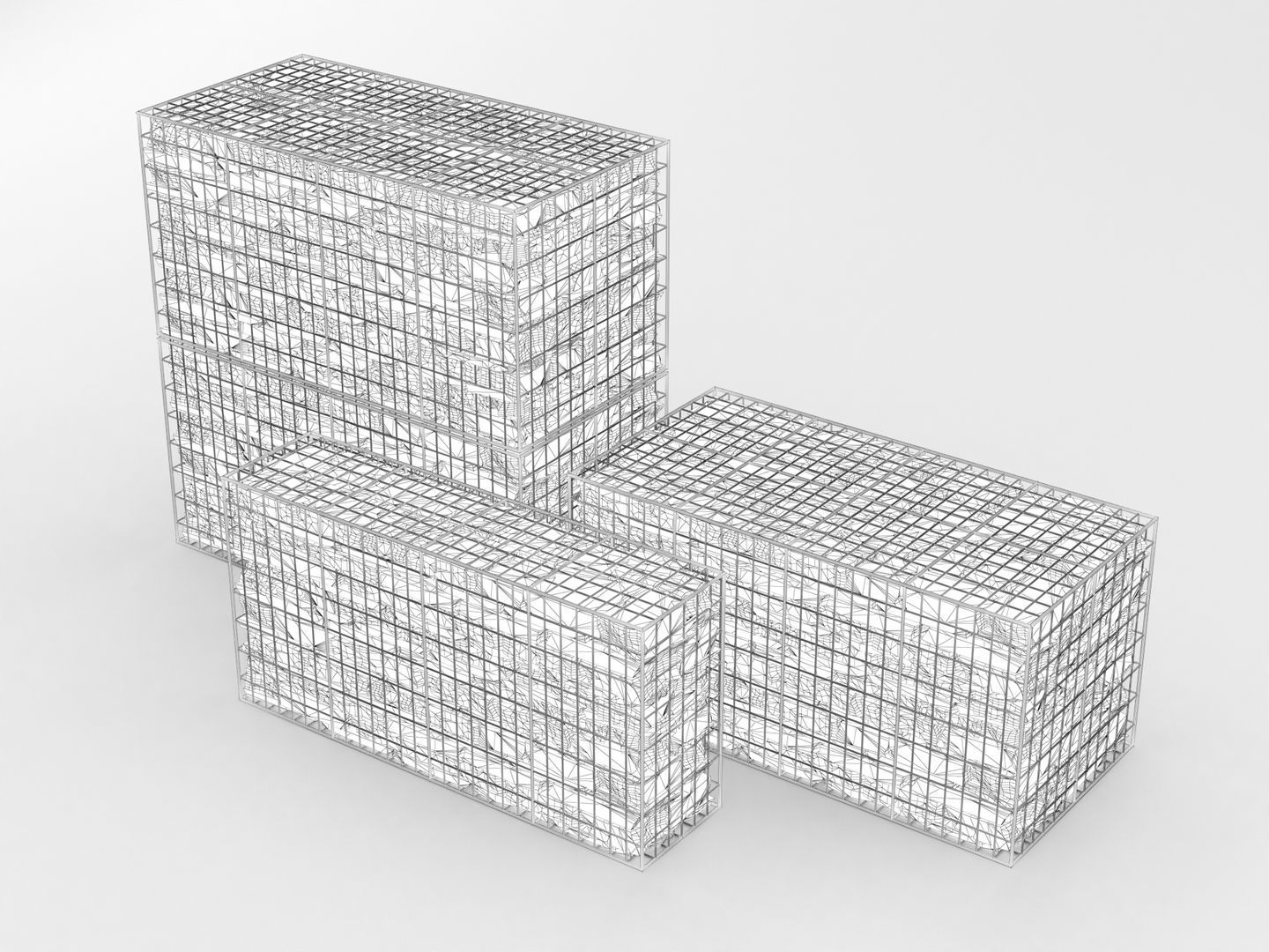 Gabion Stone Wall Baskets 002 3D model_9
