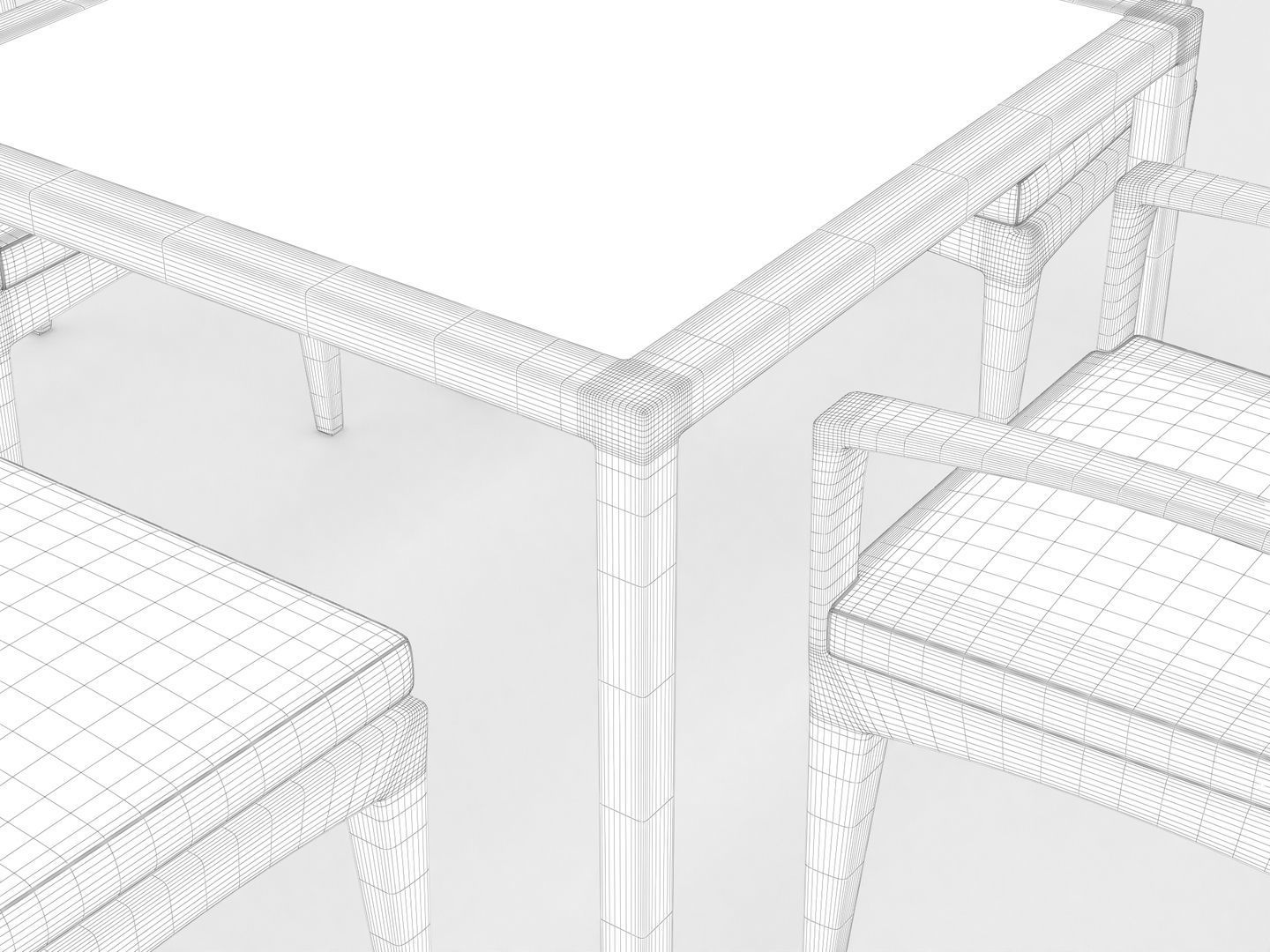 Dedon Panama Dining Set 3D model_12