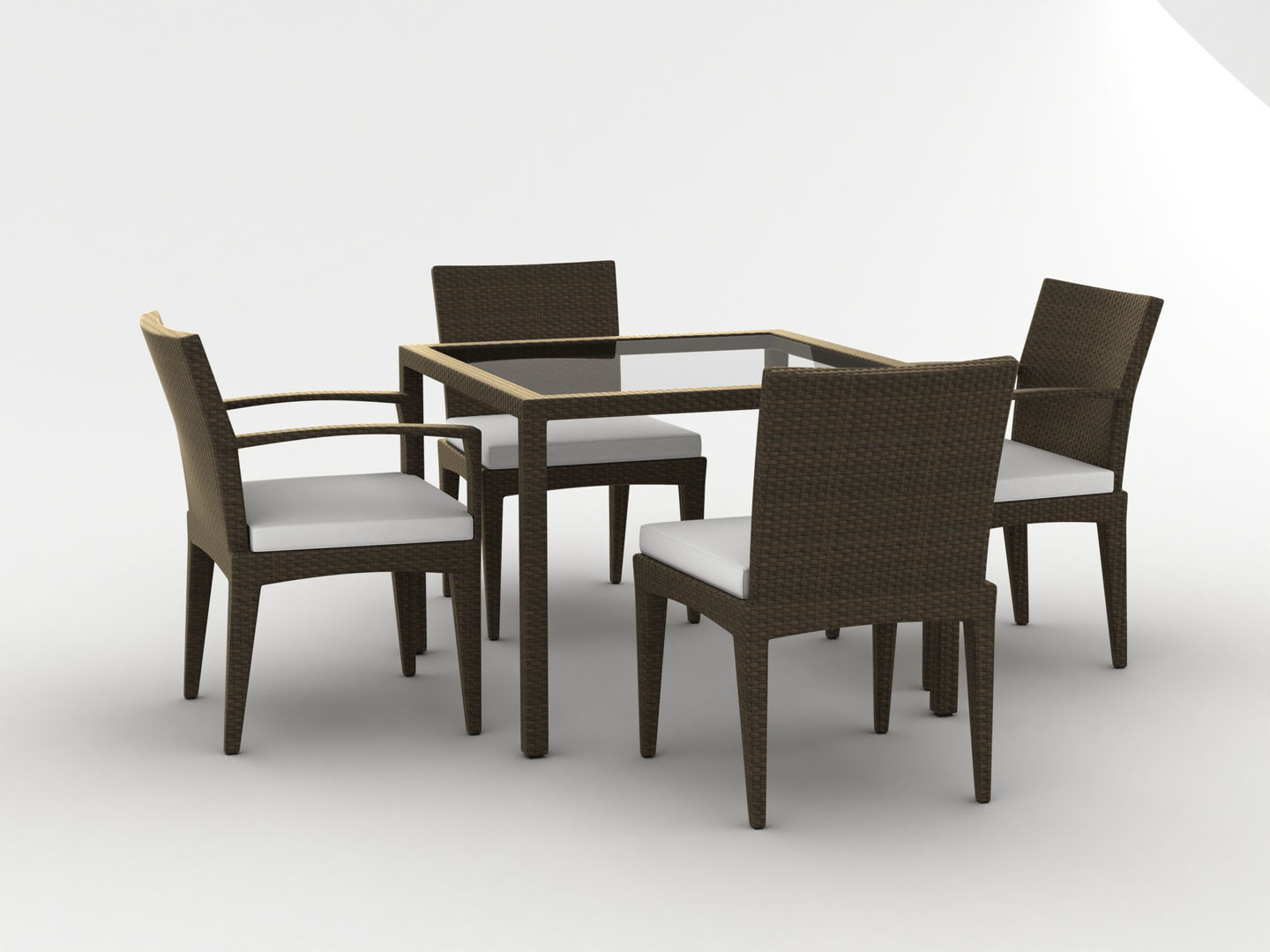 Dedon Panama Dining Set 3D model_7