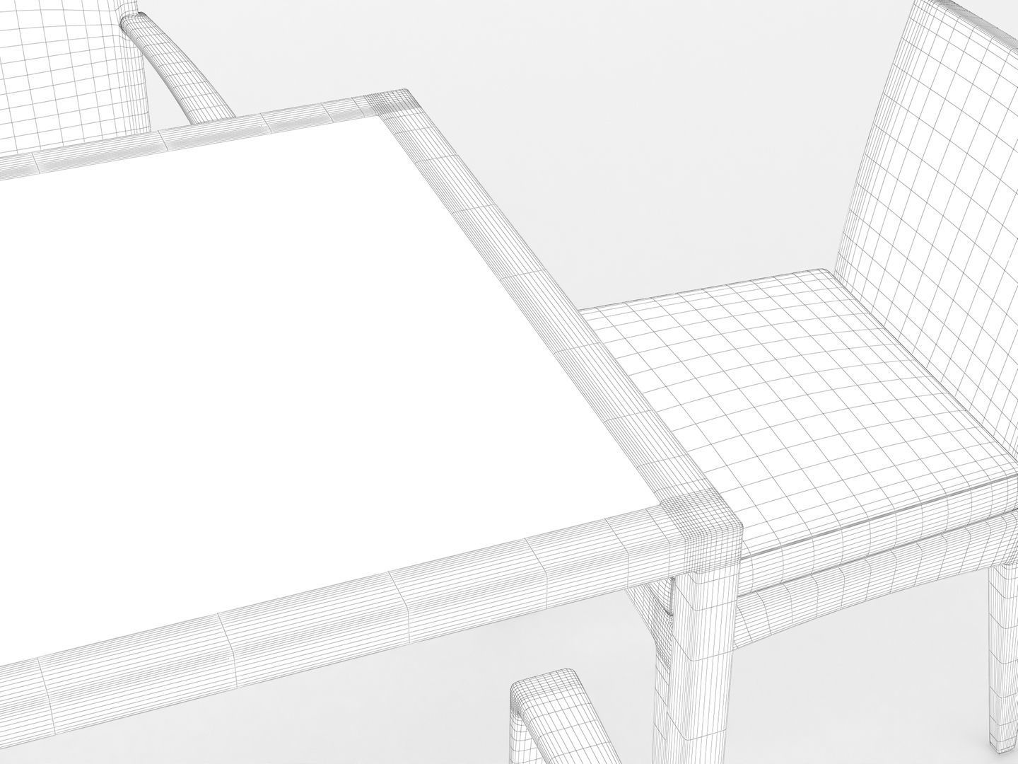 Dedon Panama Dining Set 3D model_14