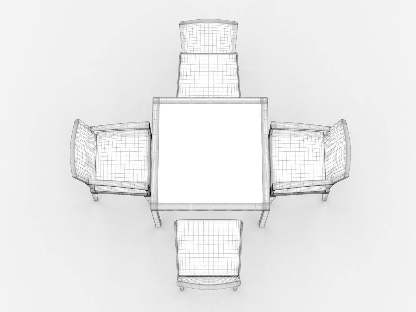 Dedon Panama Dining Set 3D model_17