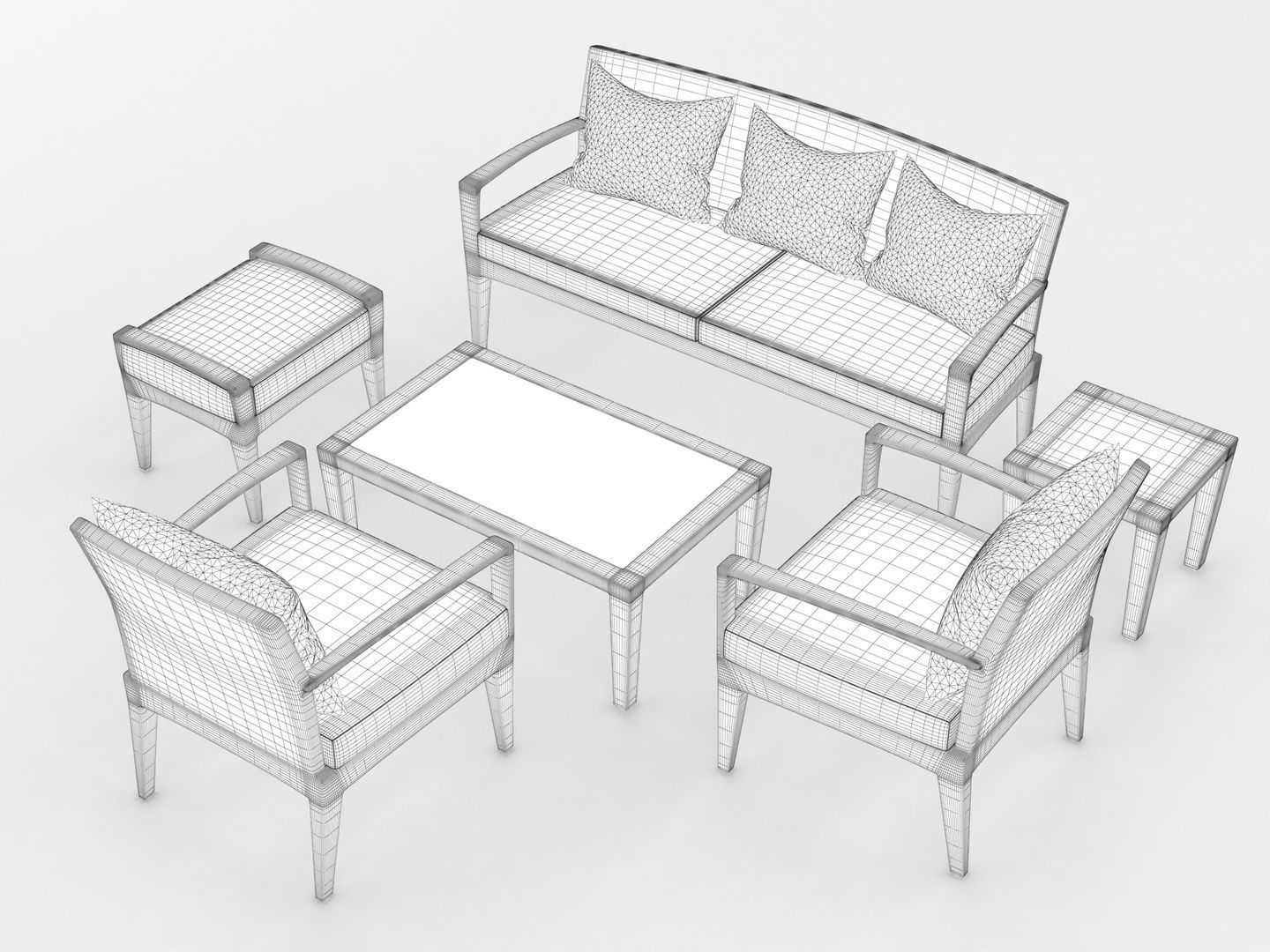 Dedon Panama Set 3D model_9
