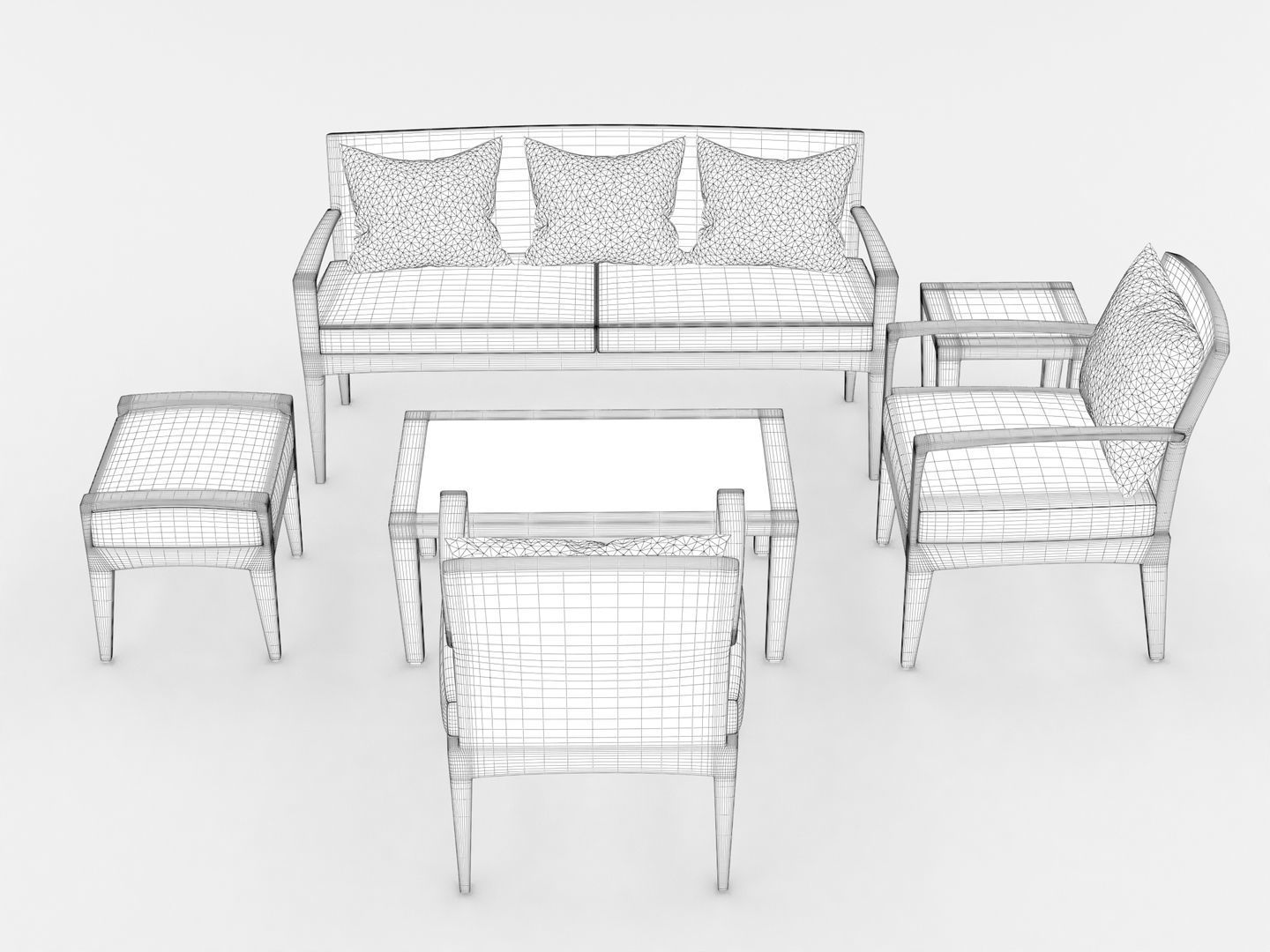 Dedon Panama Set 3D model_10