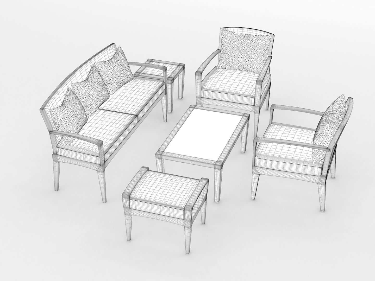 Dedon Panama Set 3D model_11