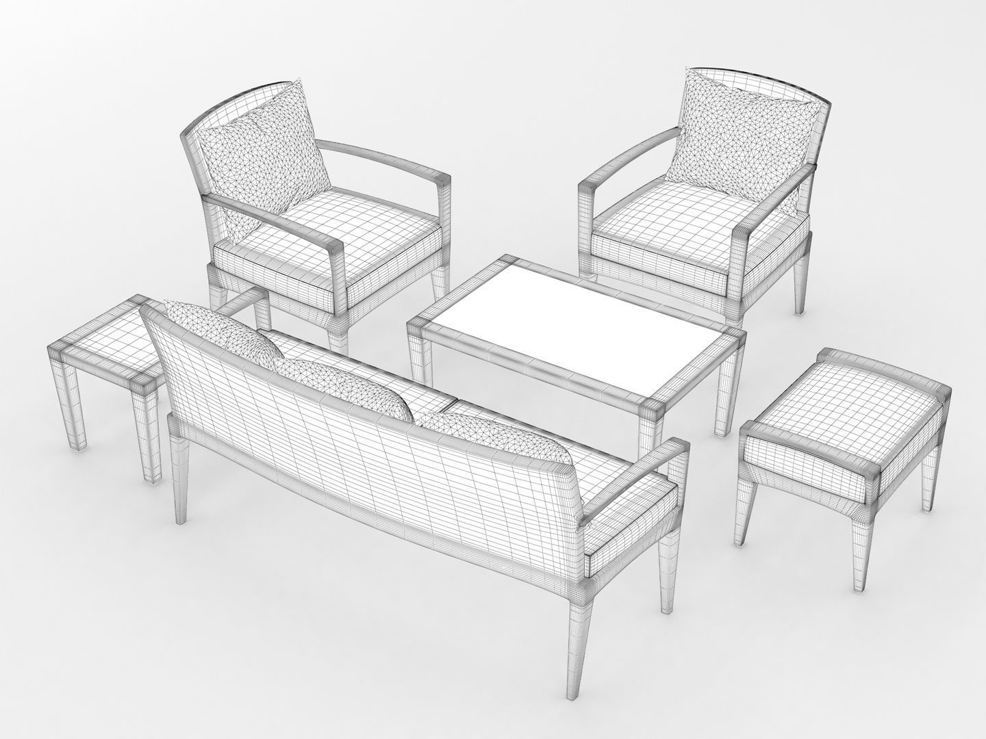 Dedon Panama Set 3D model_12