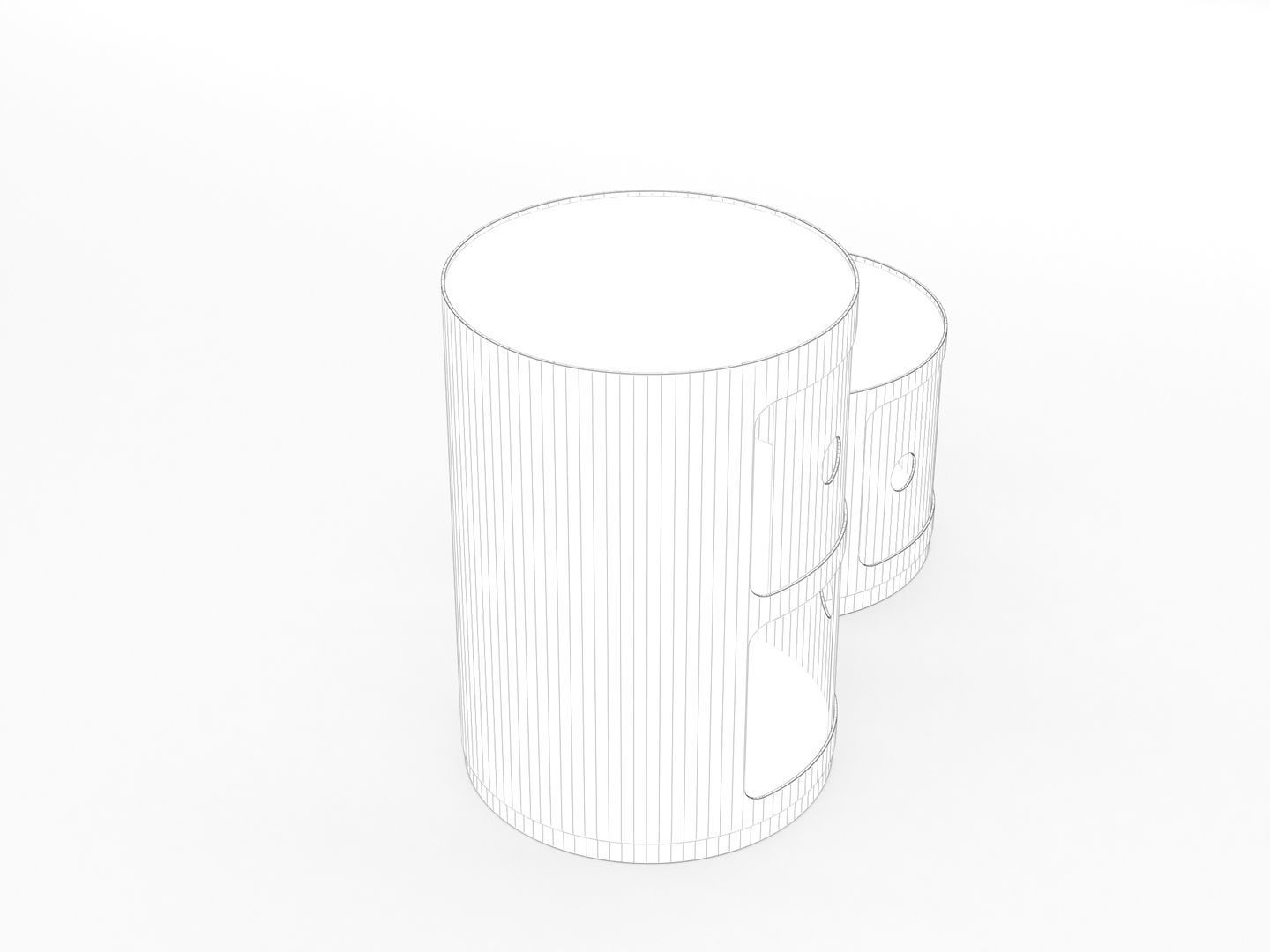 Kartell Cabinet Side Table 3D model_11