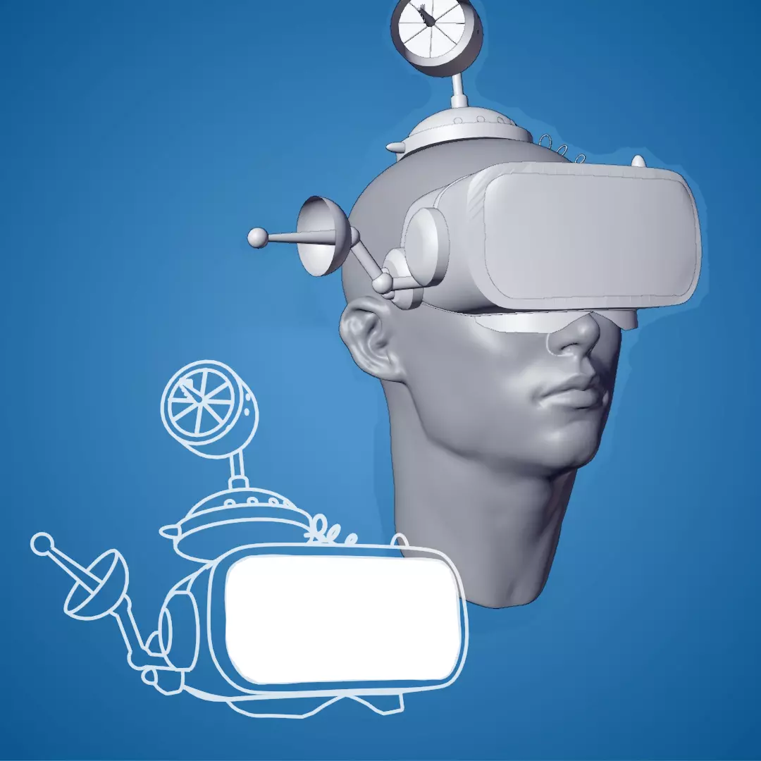 2D VR Headset Free low-poly 3D model_0