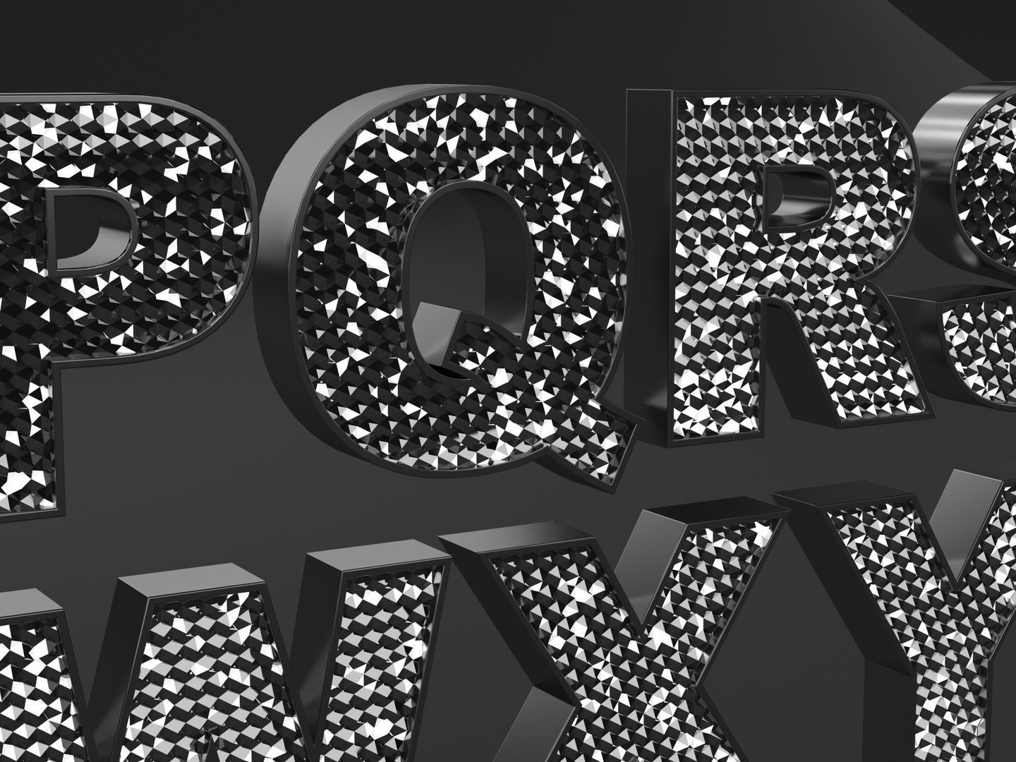 Sparkling Letters Alphabet 3D model_8