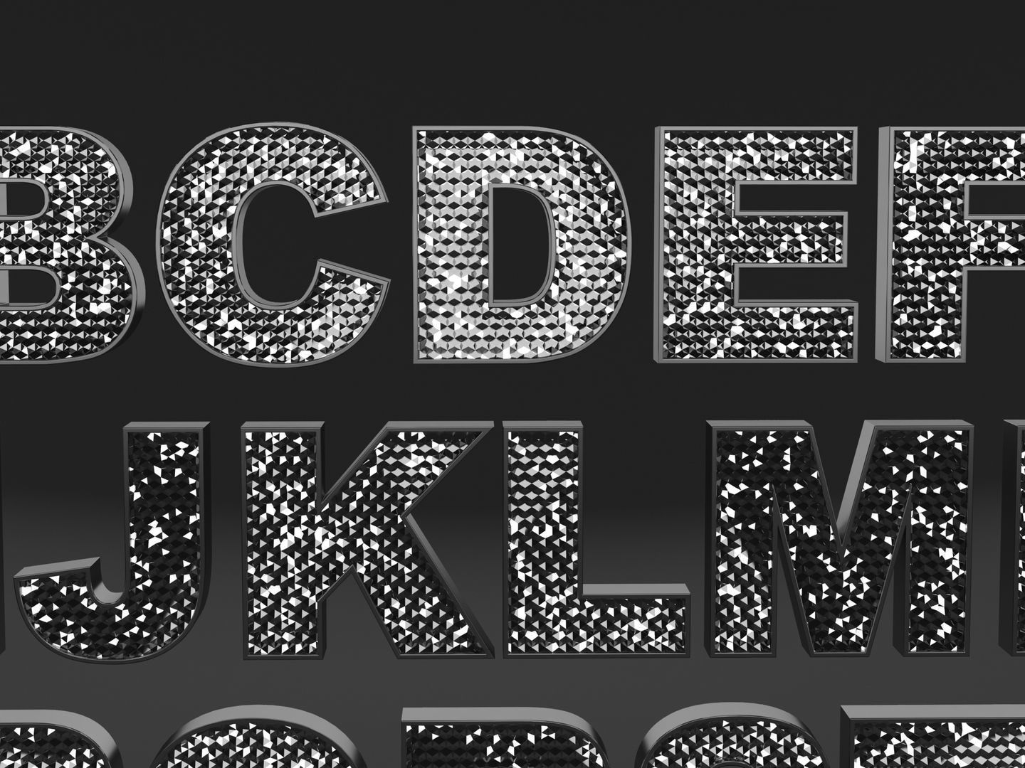 Sparkling Letters Alphabet 3D model_1