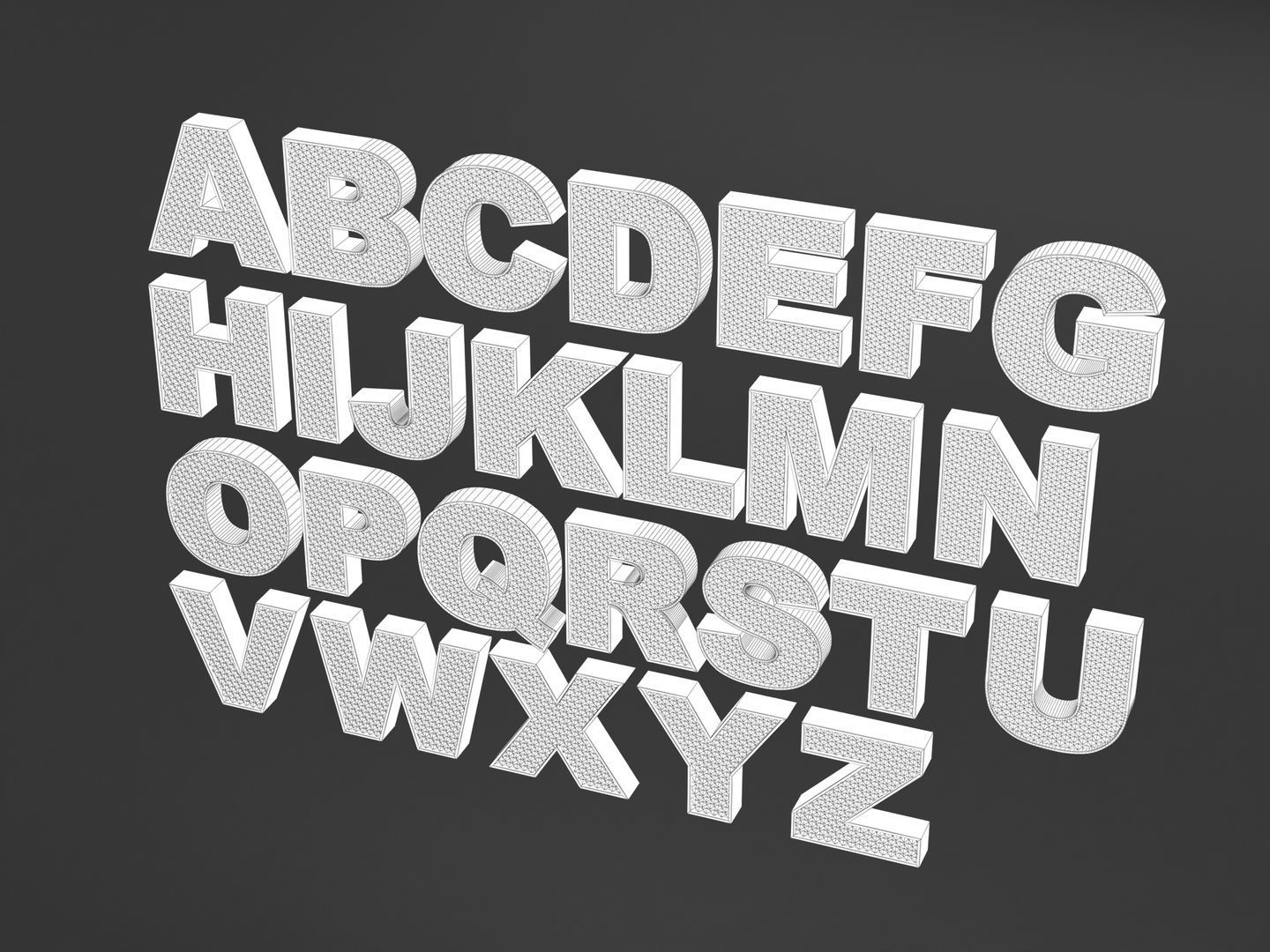 Sparkling Letters Alphabet 3D model_11