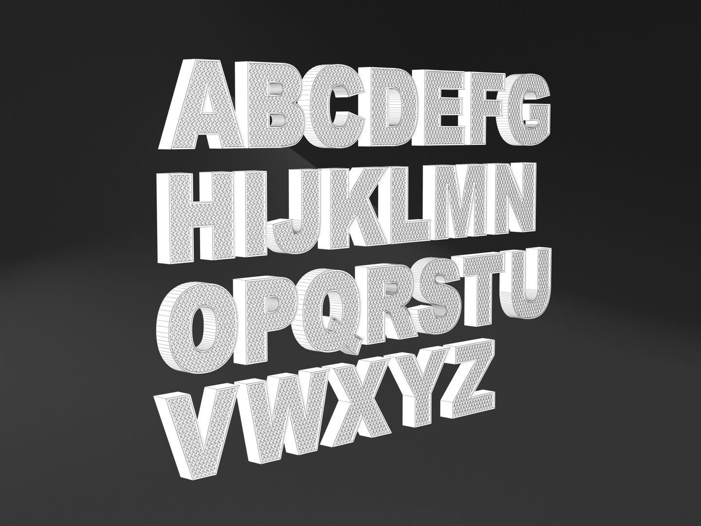 Sparkling Letters Alphabet 3D model_12