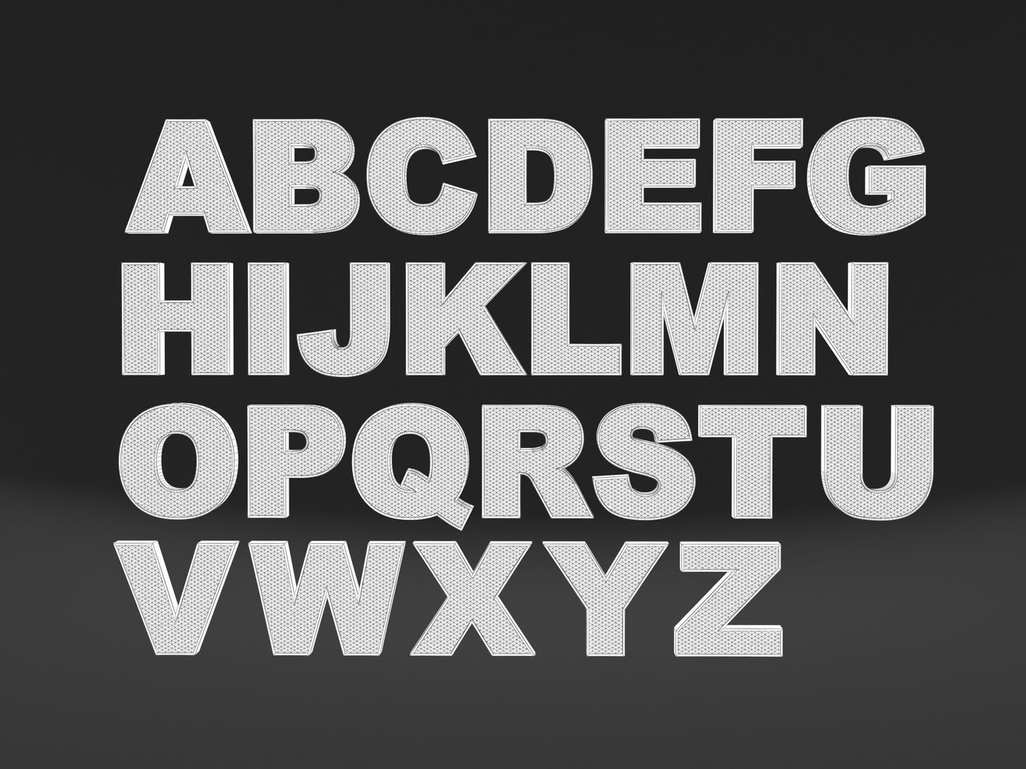 Sparkling Letters Alphabet 3D model_10
