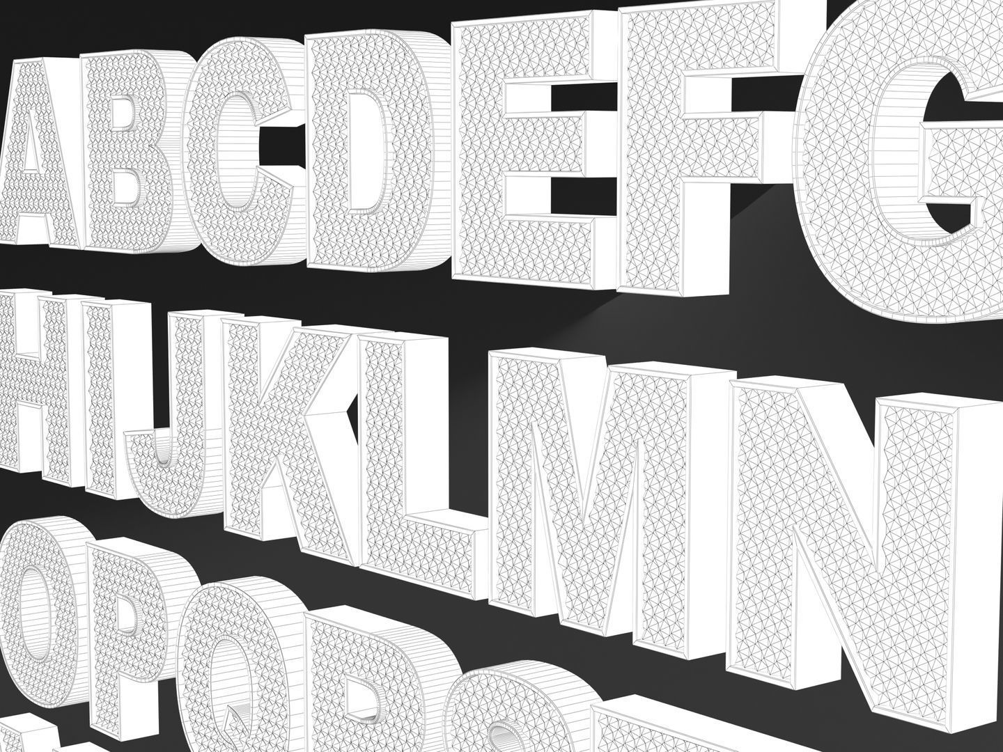 Sparkling Letters Alphabet 3D model_15
