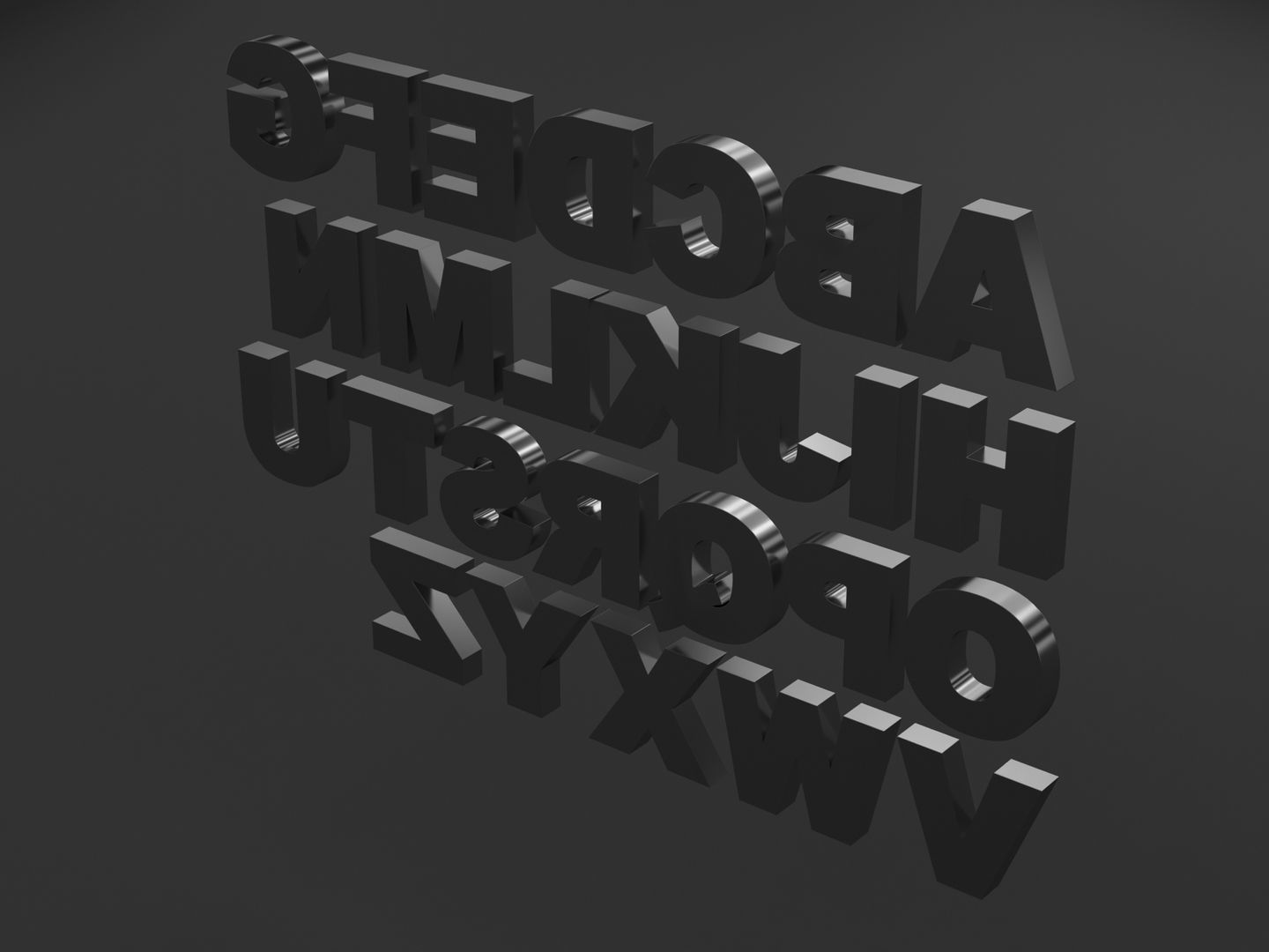 Sparkling Letters Alphabet 3D model_5