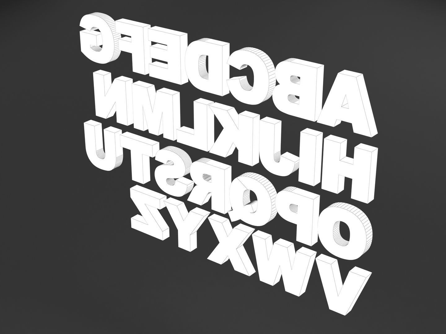 Sparkling Letters Alphabet 3D model_13