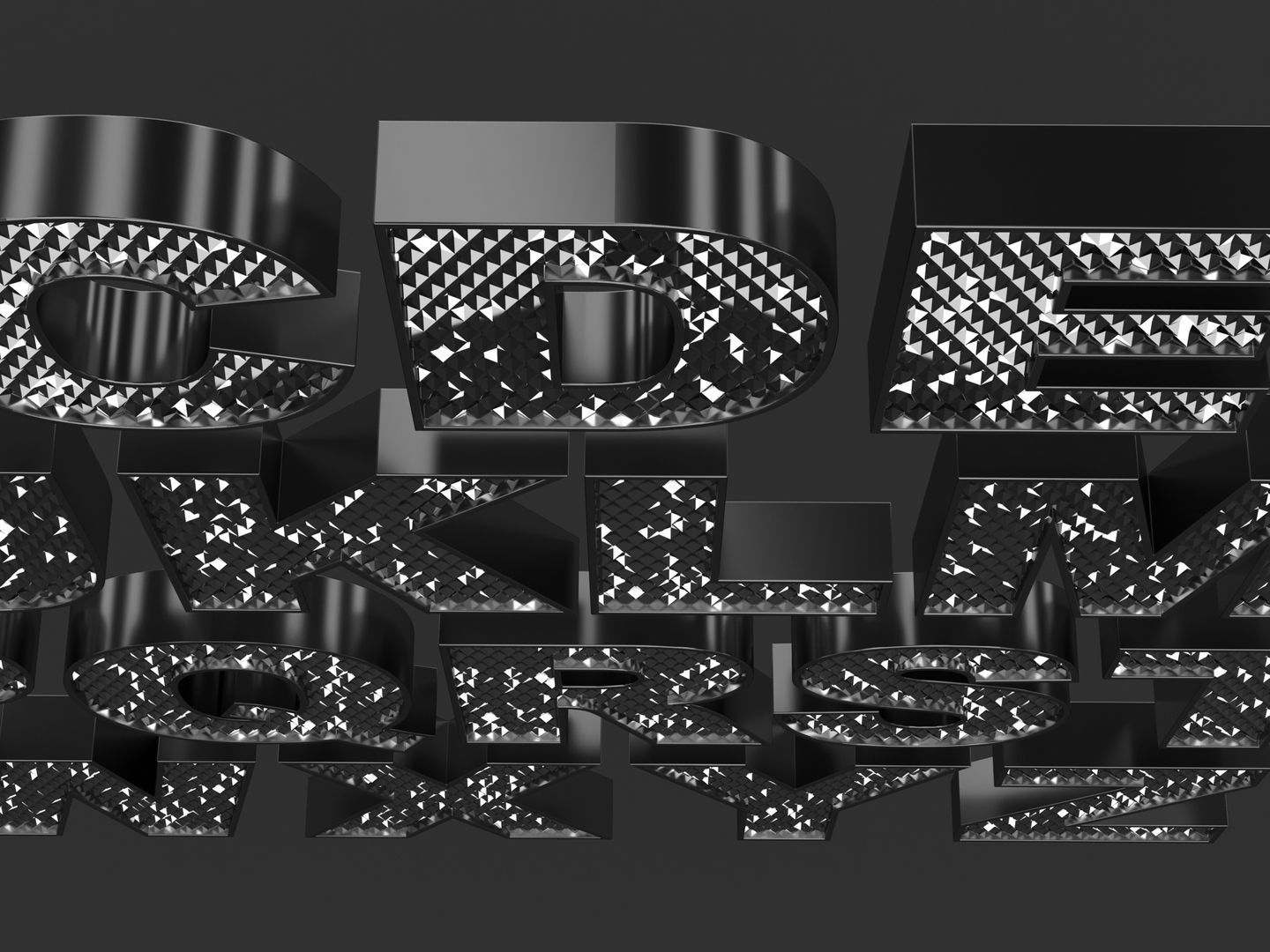 Sparkling Letters Alphabet 3D model_7