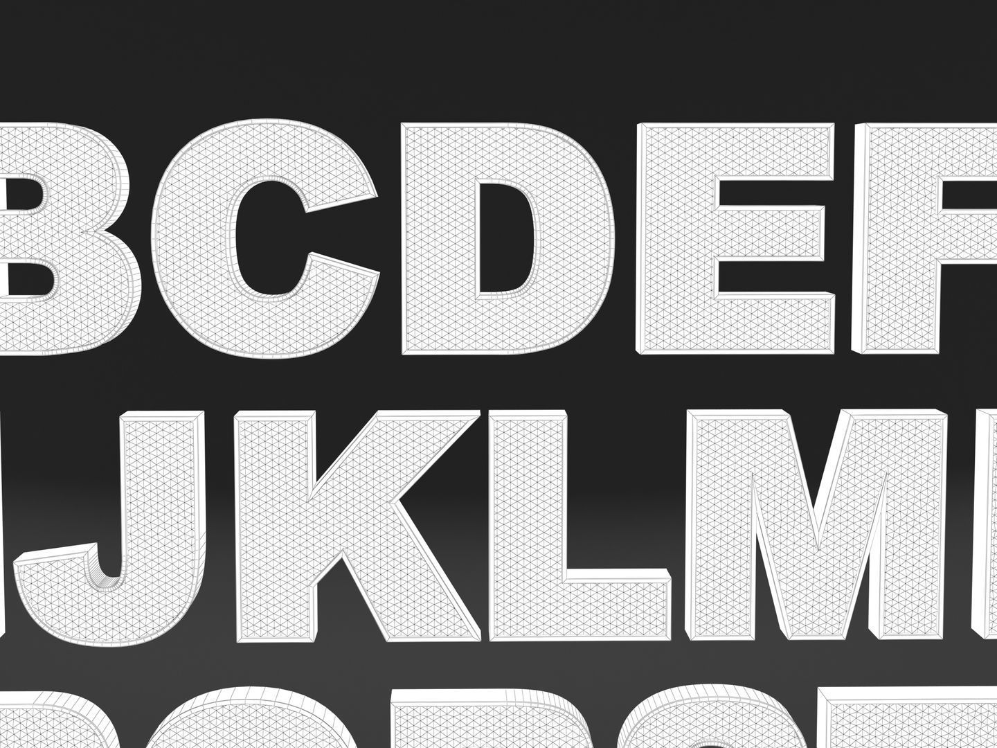 Sparkling Letters Alphabet 3D model_14