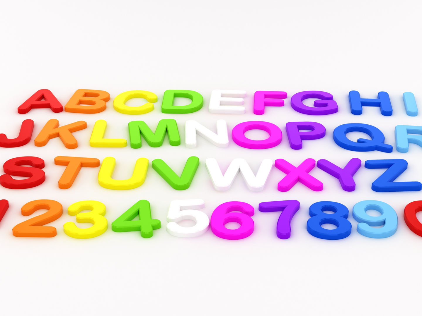 Fridge Letter Magnets 3D model_1