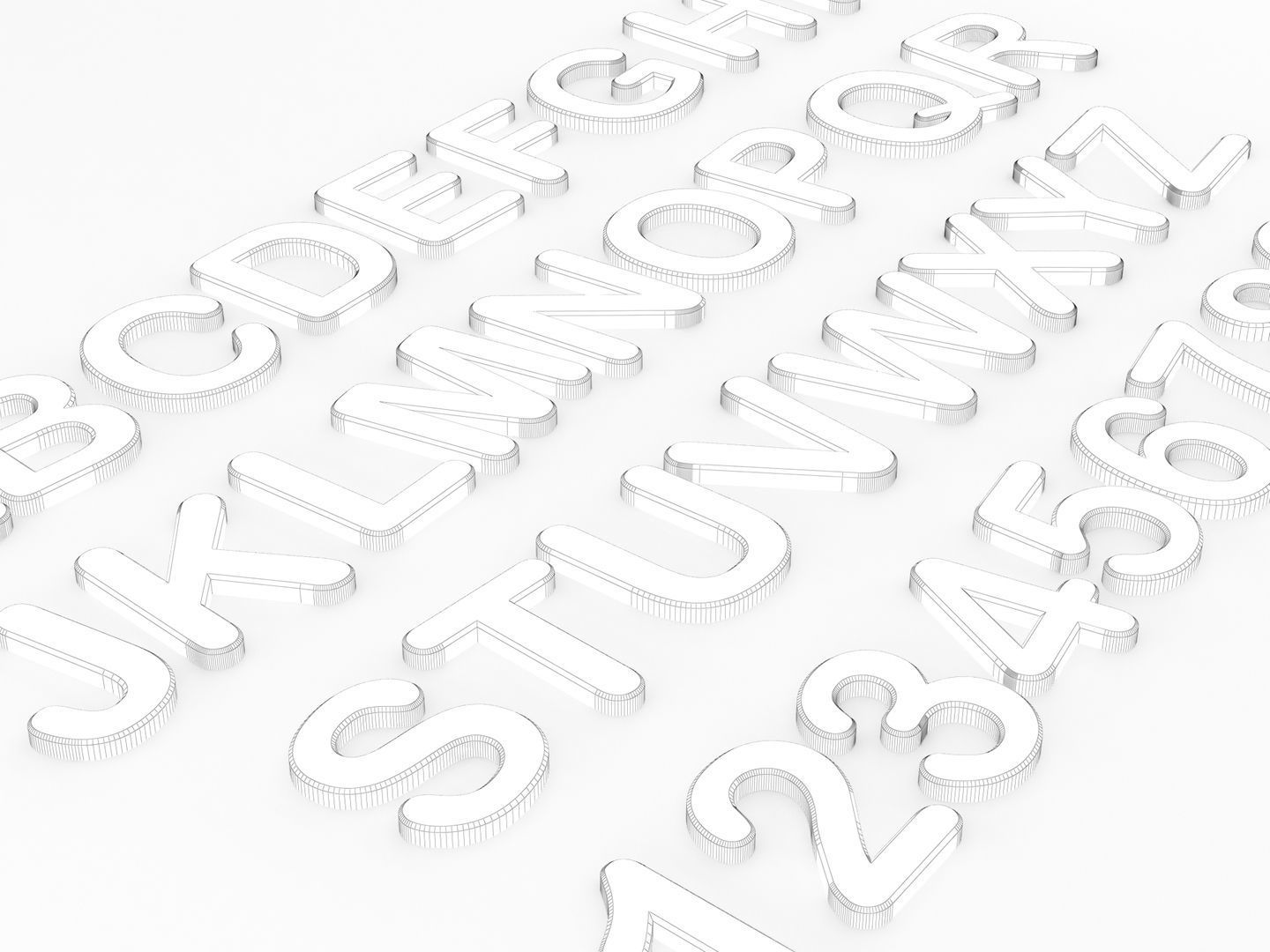 Fridge Letter Magnets 3D model_17