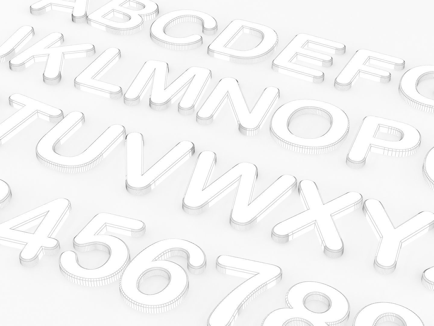 Fridge Letter Magnets 3D model_15