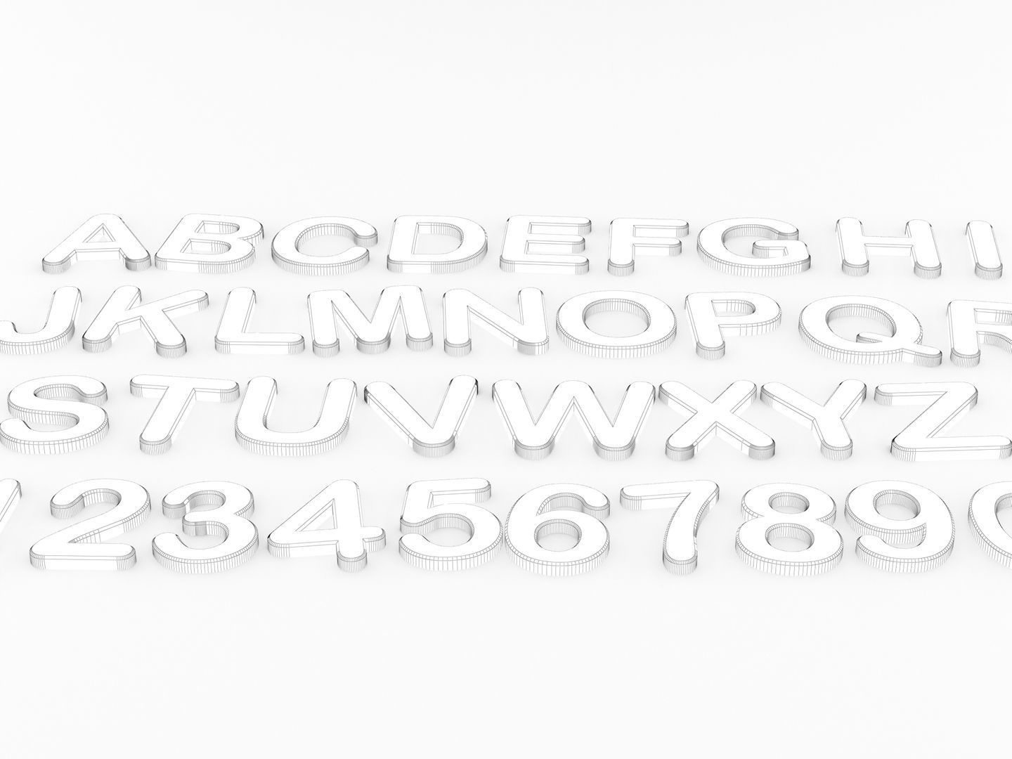 Fridge Letter Magnets 3D model_10