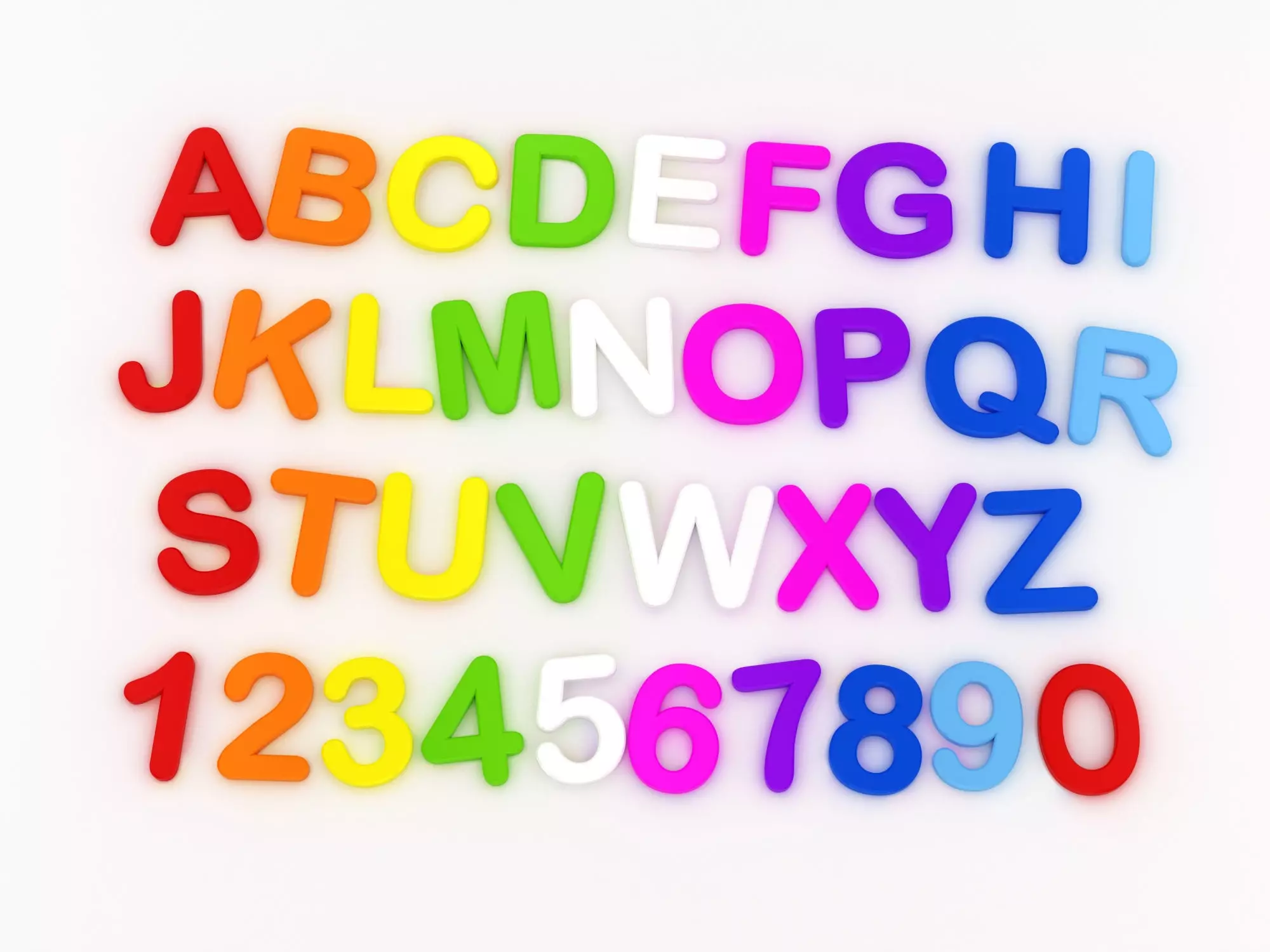 Fridge Letter Magnets 3D model_0