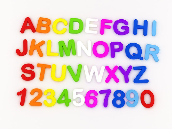 Fridge Letter Magnets 3D model