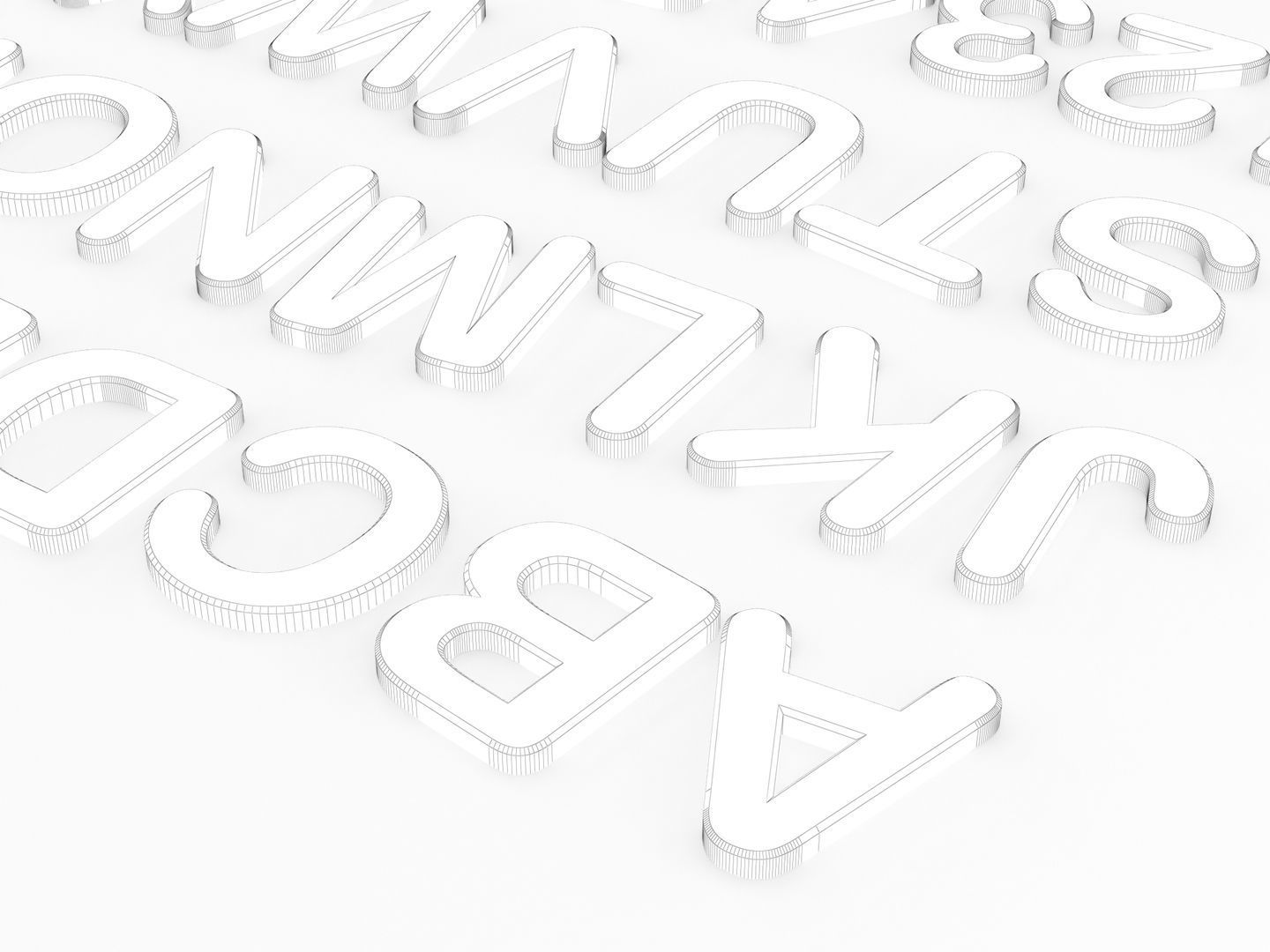 Fridge Letter Magnets 3D model_12