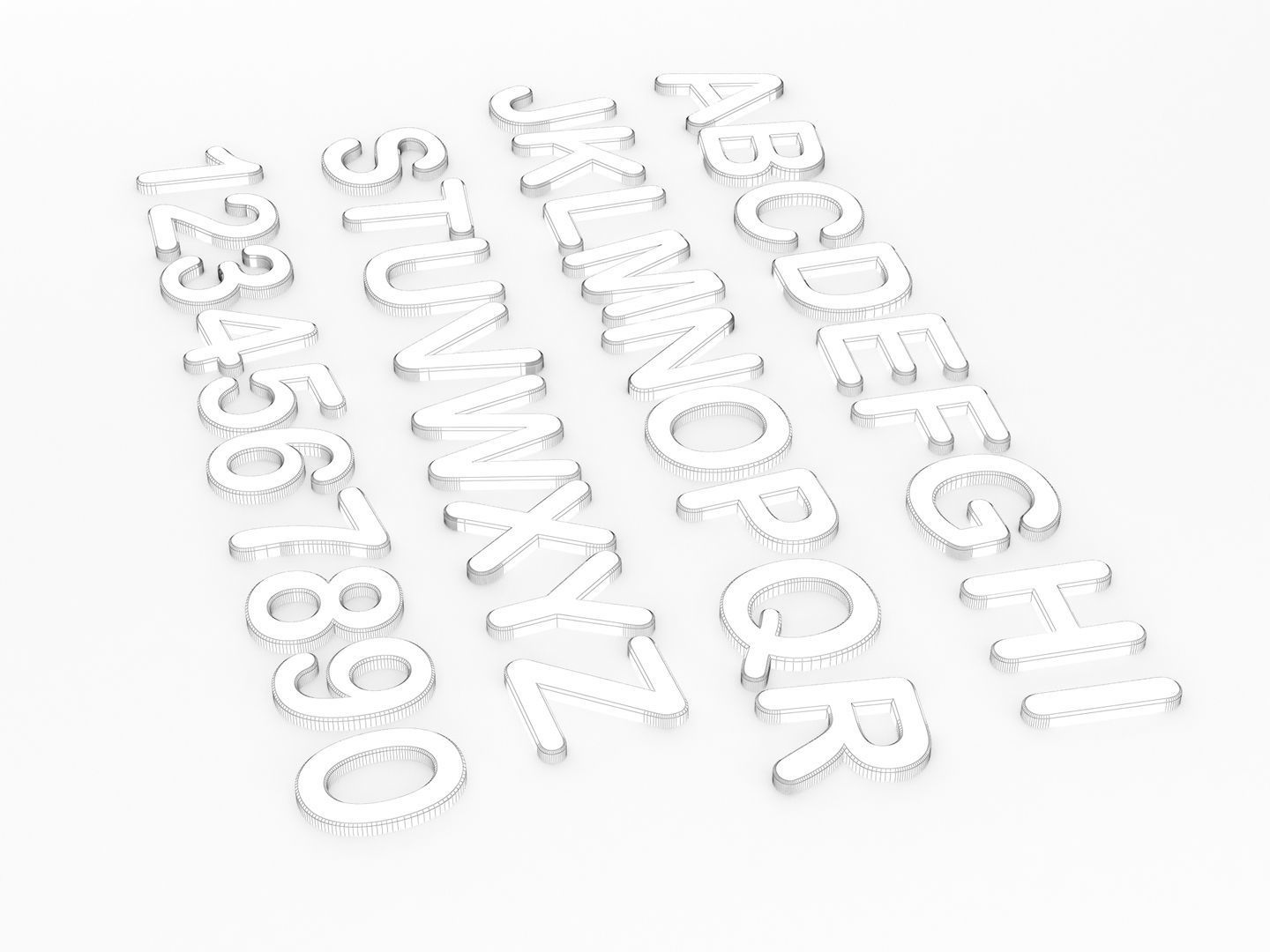 Fridge Letter Magnets 3D model_14