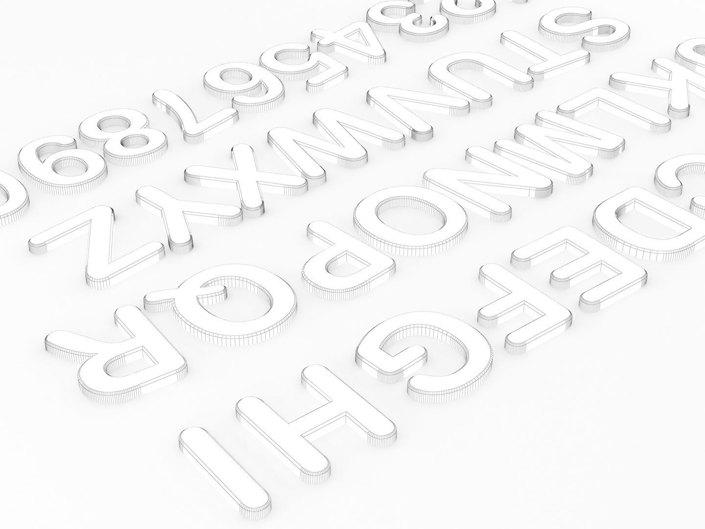 Fridge Letter Magnets 3D model_13