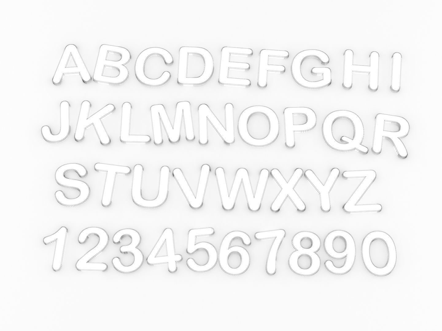 Fridge Letter Magnets 3D model_9