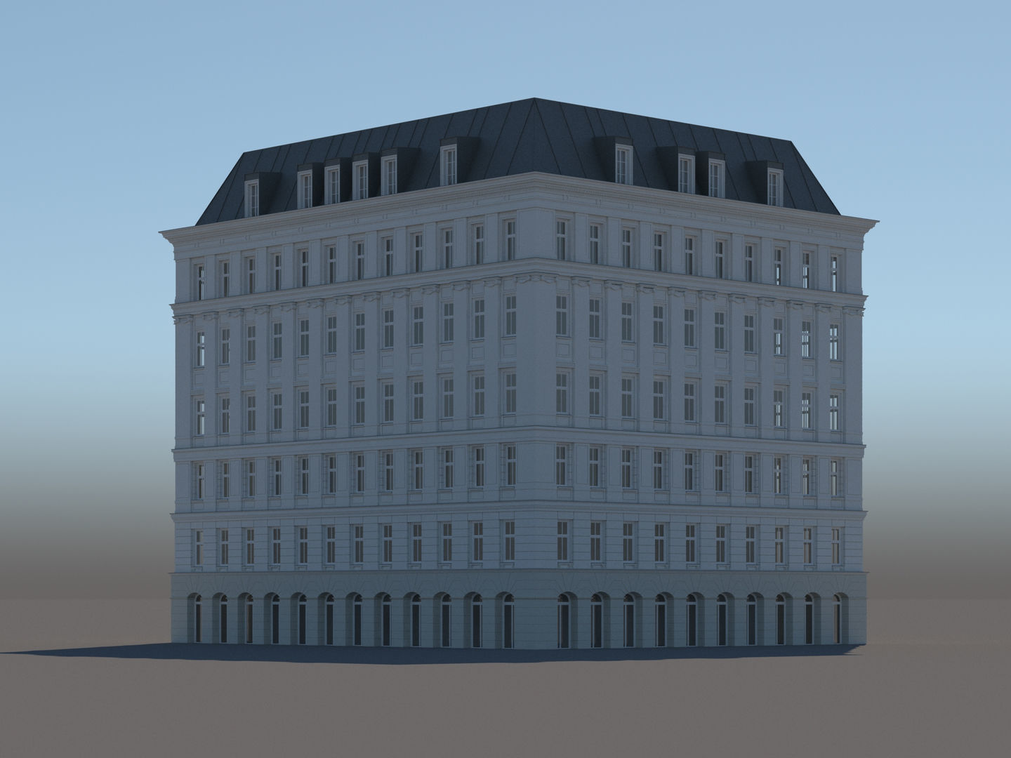 Modern City Building 001 3D model_3