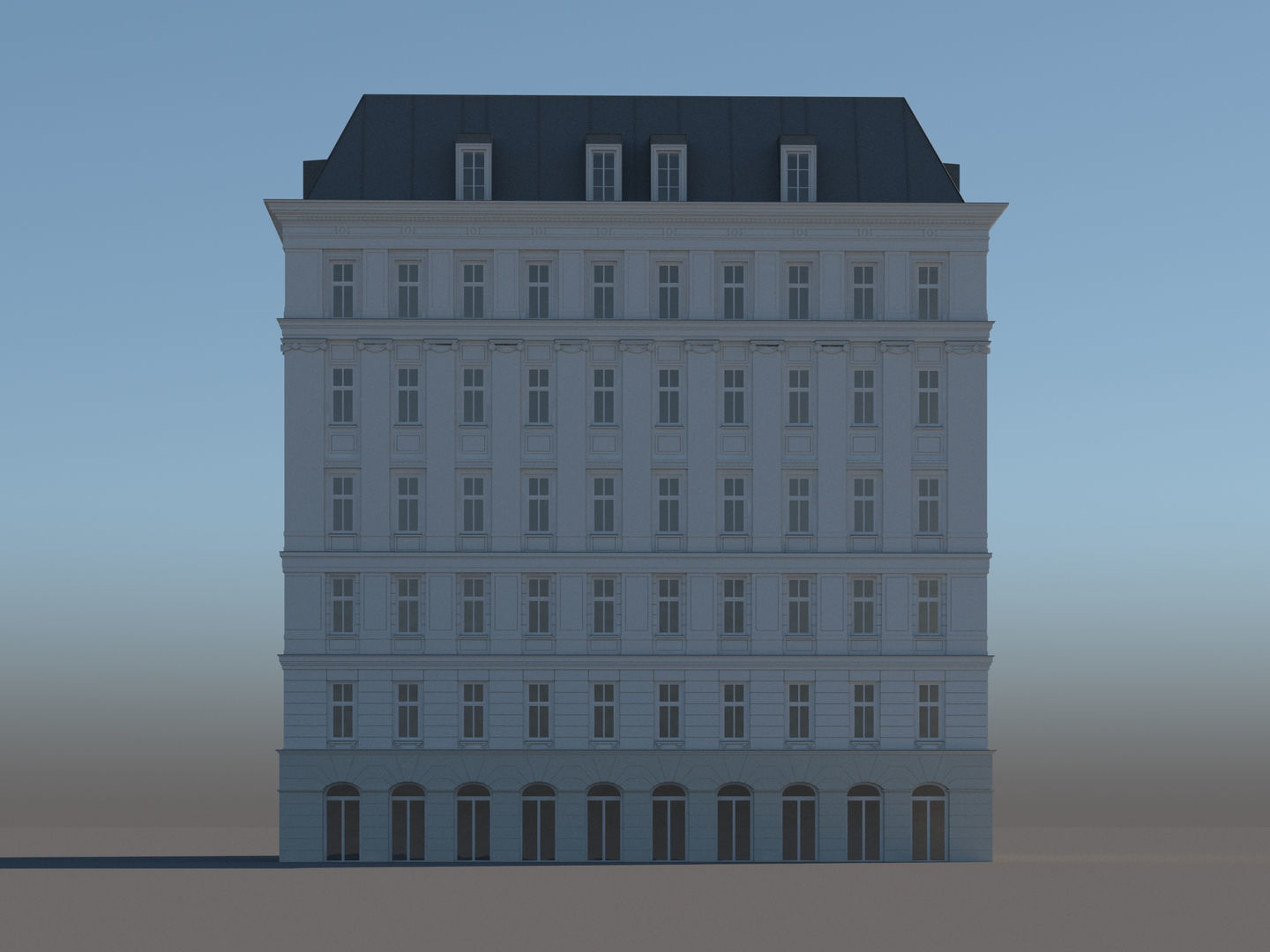 Modern City Building 001 3D model_2