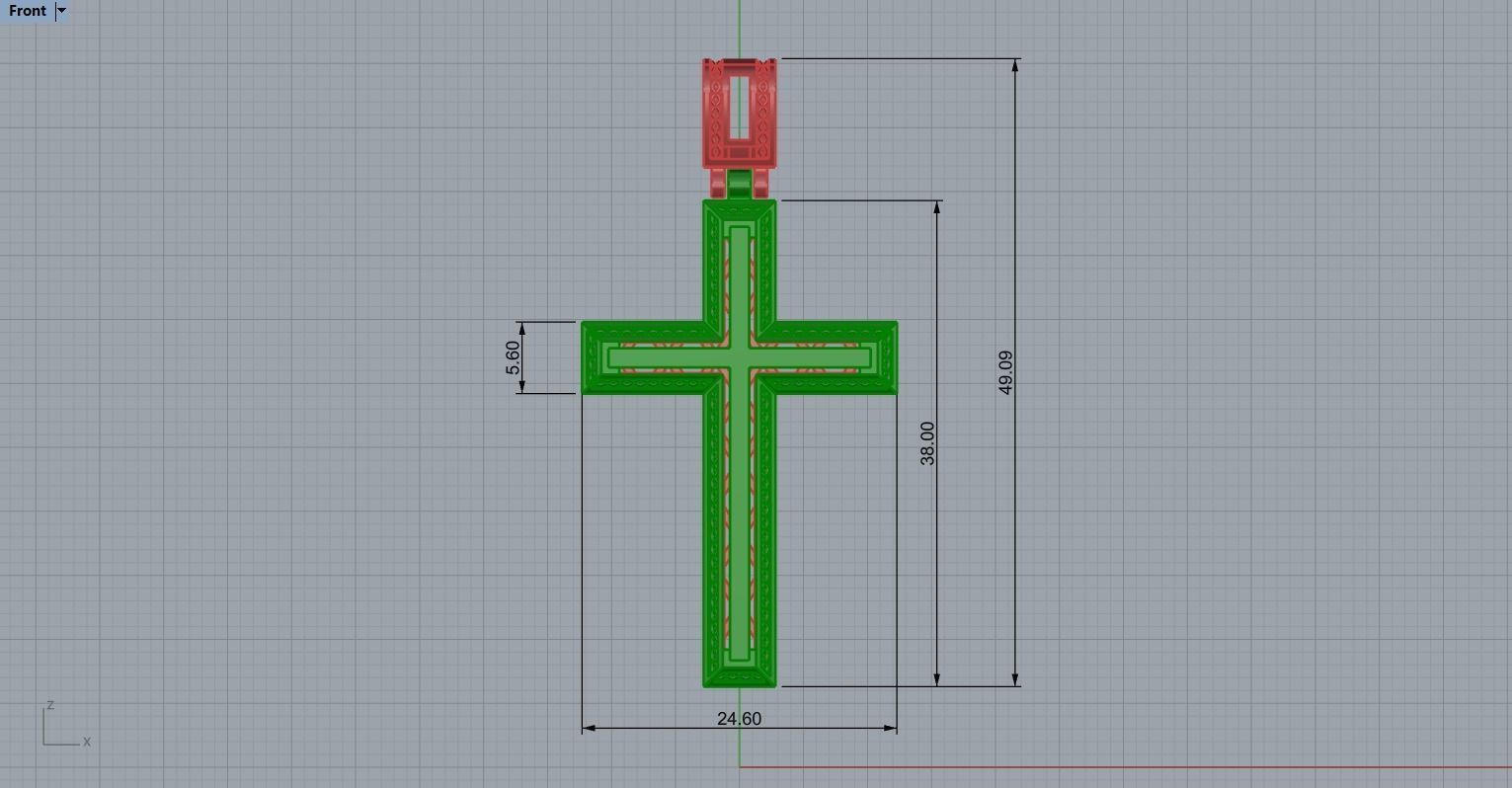 Pendant Cross N18 3D print model_5