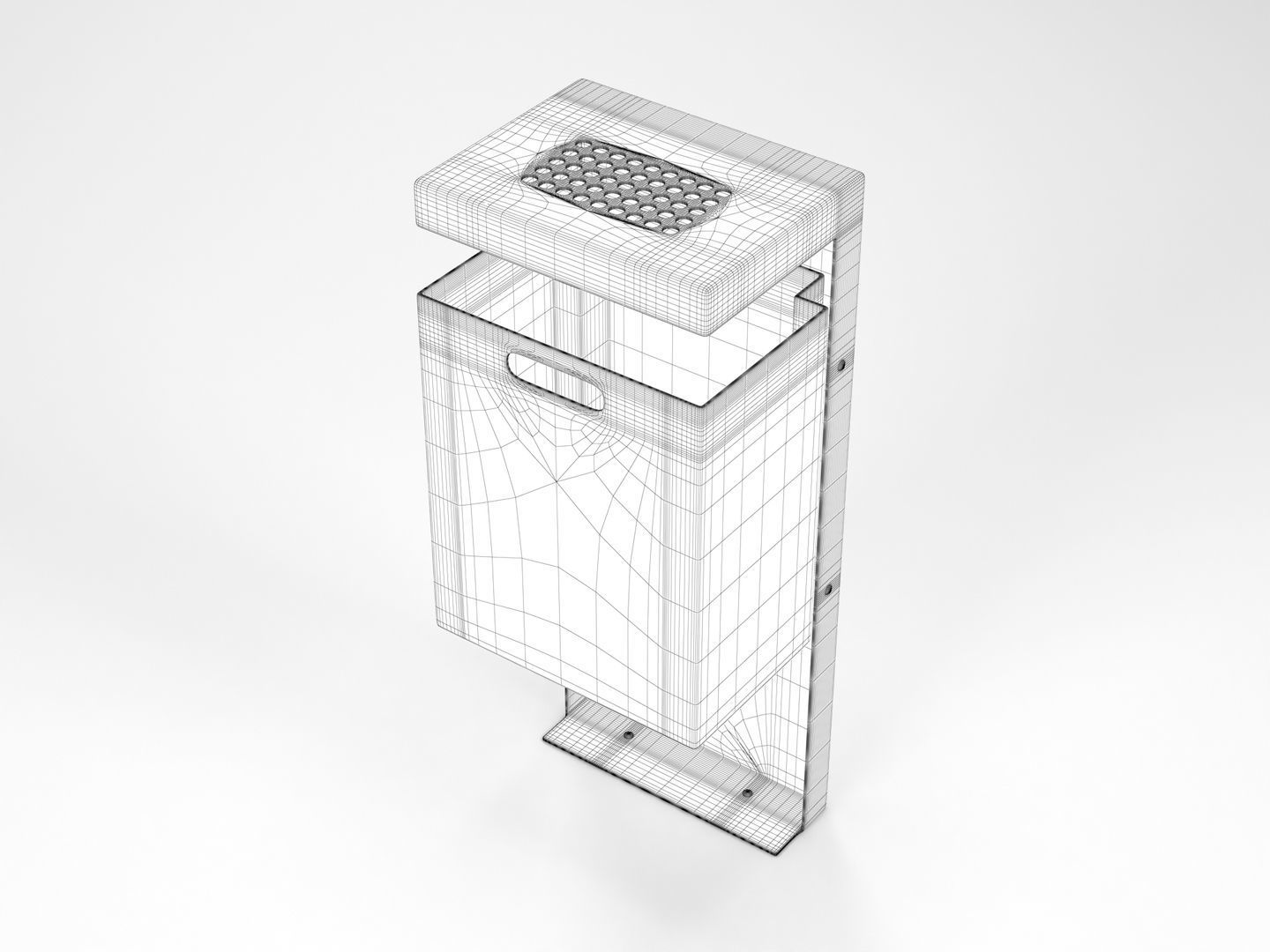 Street Trash Bin 3D model_9