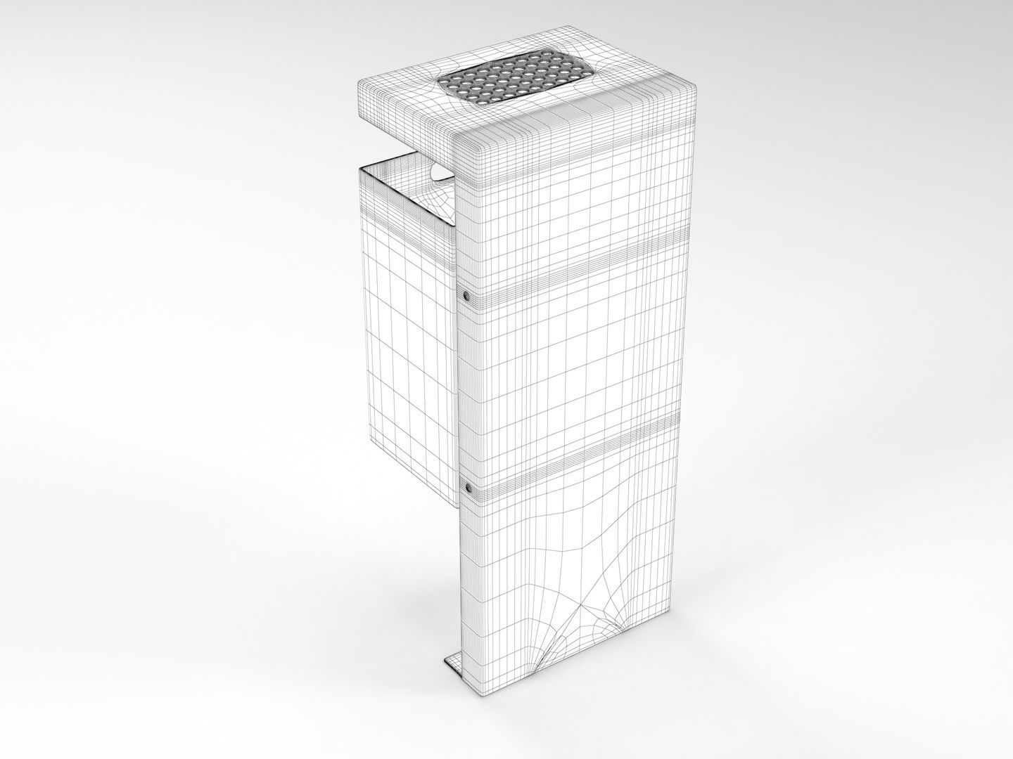 Street Trash Bin 3D model_13