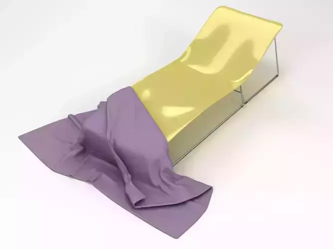 Viteo Slim Line Sun Lounger with Towel 3D model