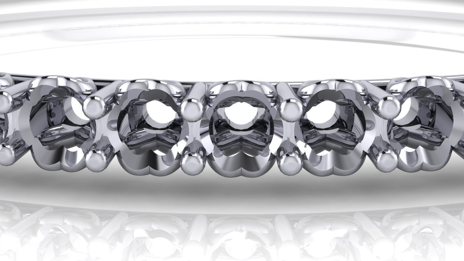 Heart Bangle - Round Diamonds - 4 Adjustable Stone sizes 3D print model_8