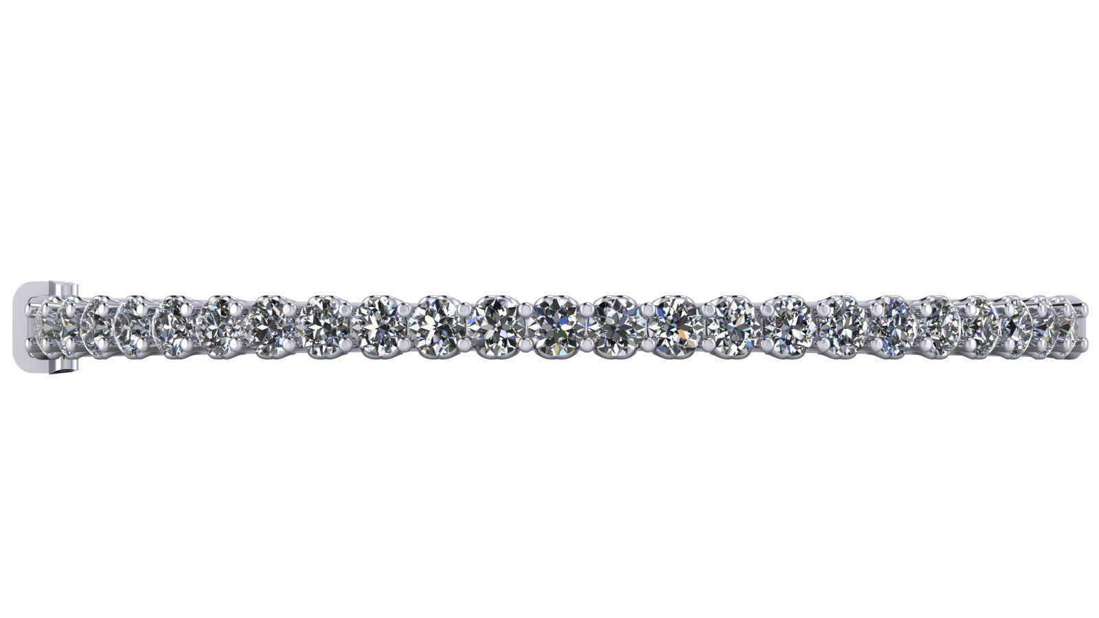 Heart Bangle - Round Diamonds - 4 Adjustable Stone sizes 3D print model_5