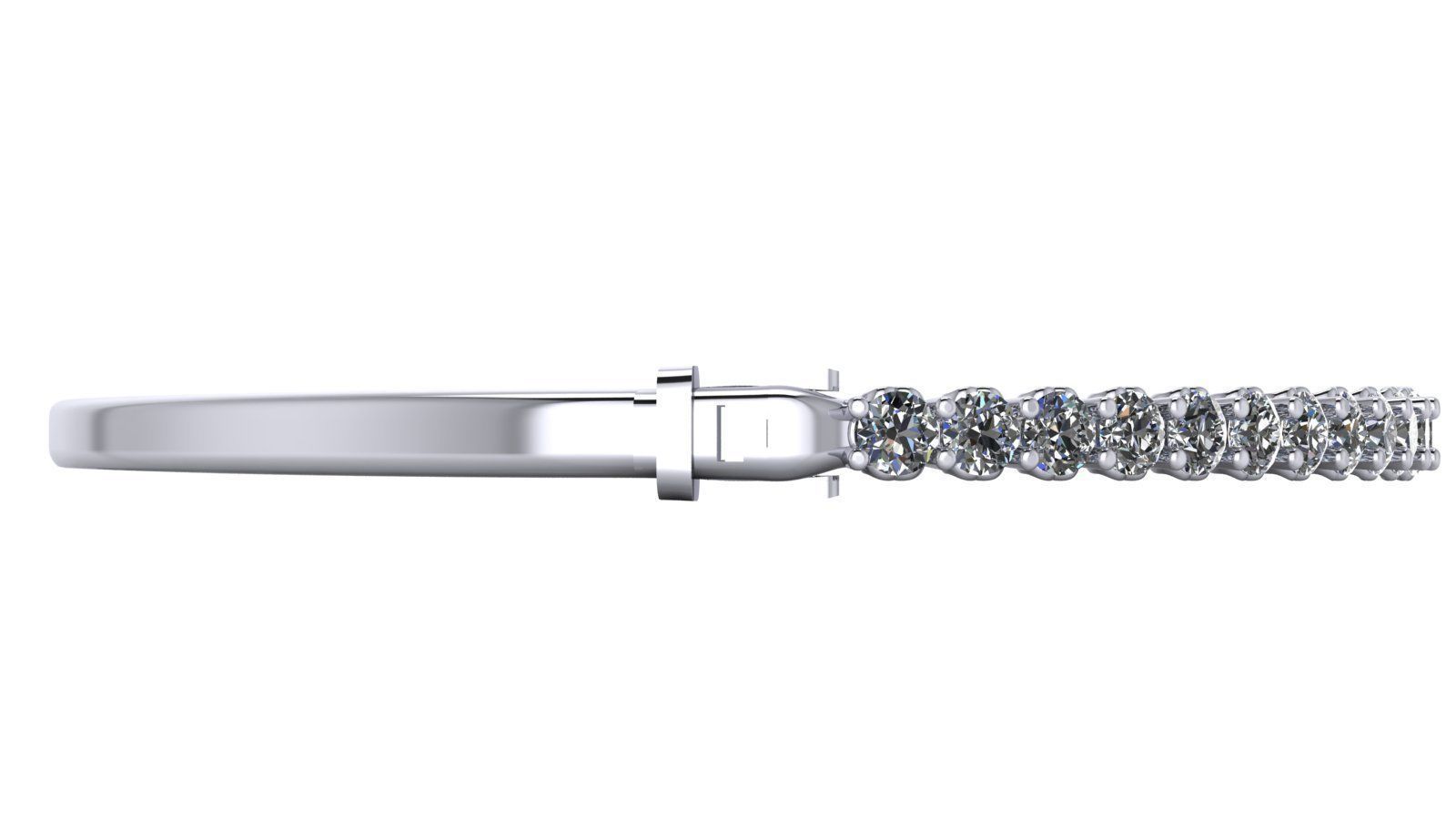 Heart Bangle - Round Diamonds - 4 Adjustable Stone sizes 3D print model_6