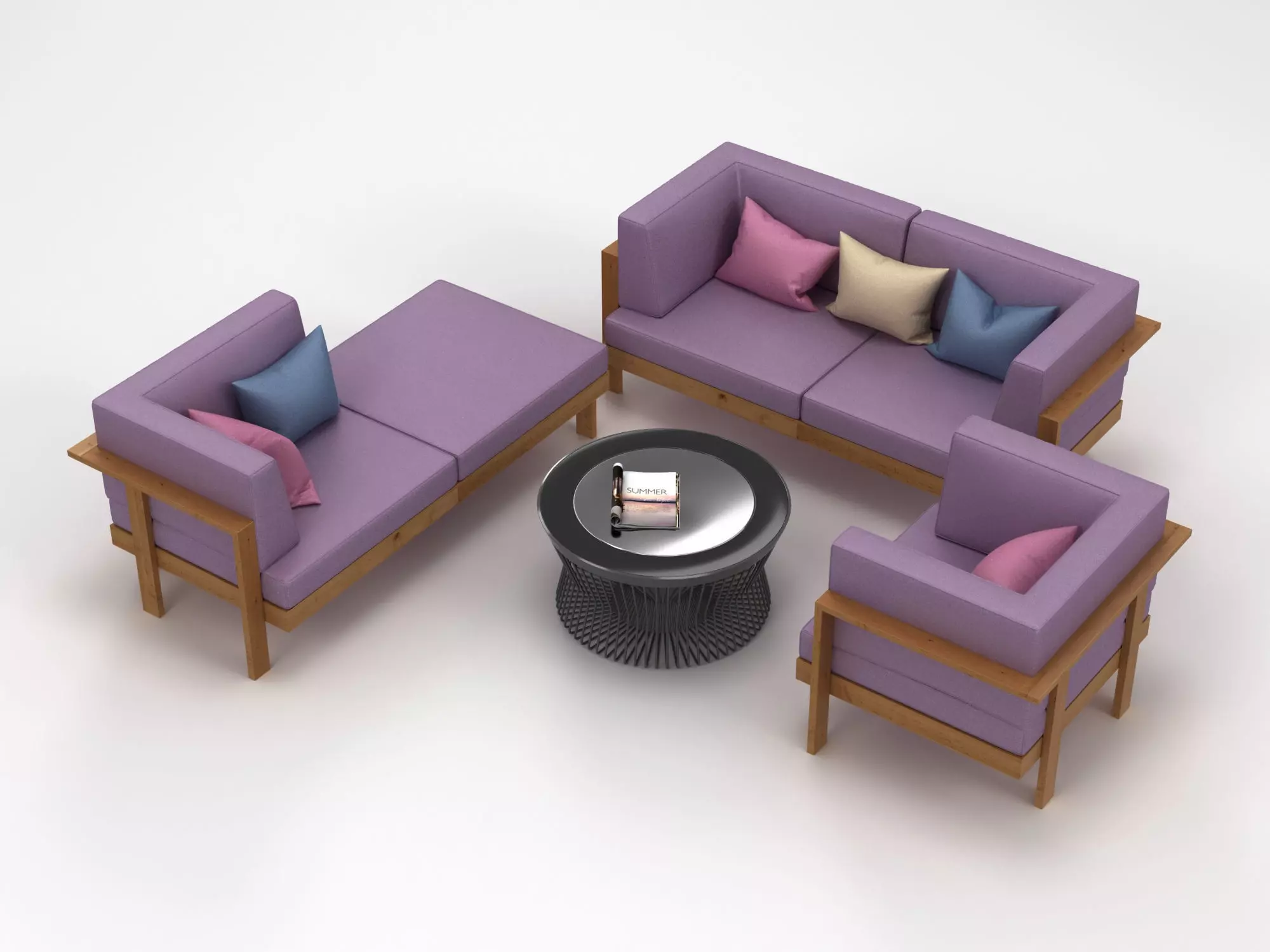 Garden Furniture Set 001 3D model