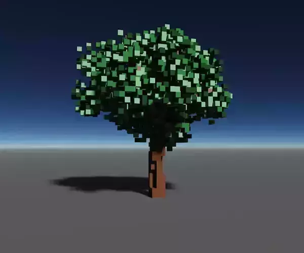 Voxel green tree 1 3D model