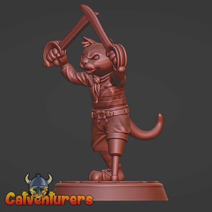 Feline Pirate Crew 3D print model_15