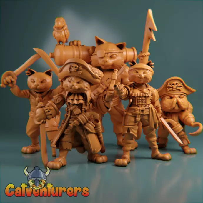 Feline Pirate Crew 3D print model_0