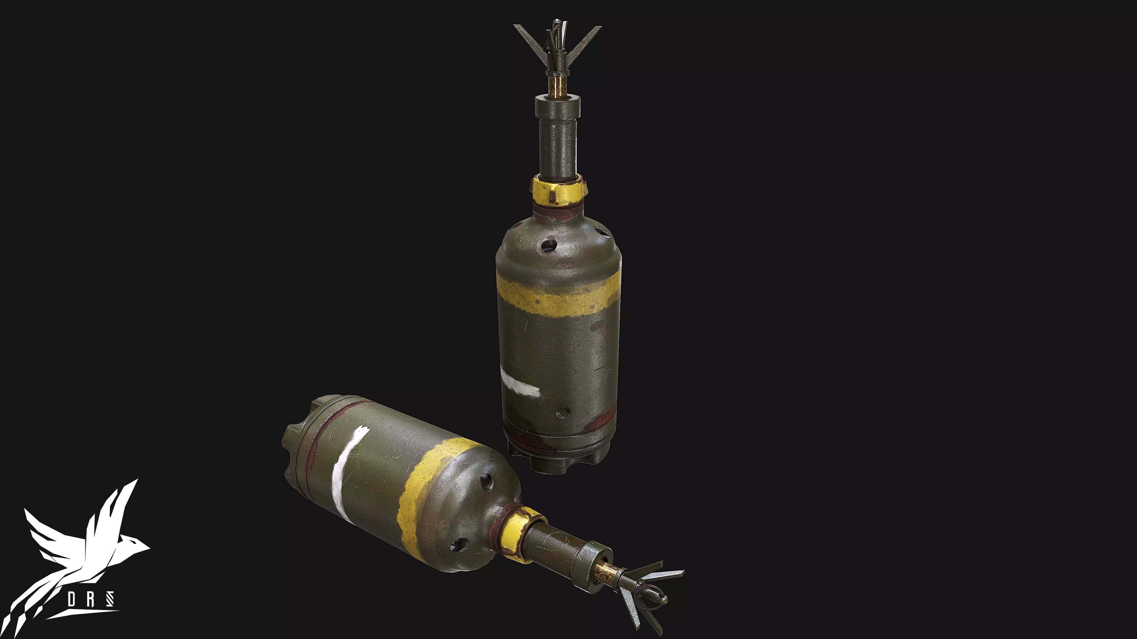 landmine empty grenade Low-poly 3D model_0