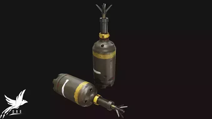 landmine empty grenade Low-poly 3D model